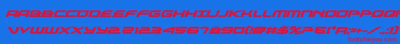 Fonte alexisv3boldital – fontes vermelhas em um fundo azul