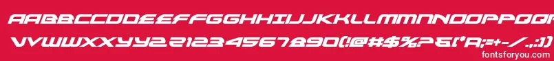 フォントalexisv3boldital – 赤い背景に白い文字