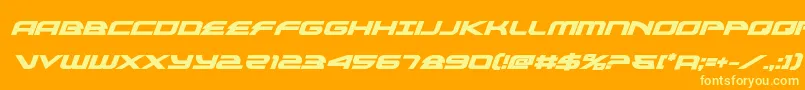alexisv3boldital-Schriftart – Gelbe Schriften auf orangefarbenem Hintergrund