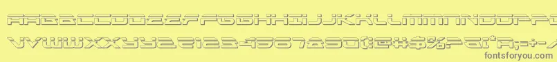 フォントalexisv3bullet – 黄色の背景に灰色の文字