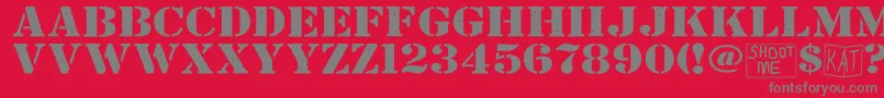 フォントBundyYellowSolid – 赤い背景に灰色の文字