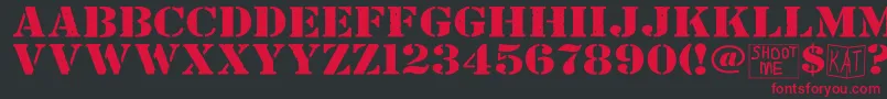 BundyYellowSolid Font – Red Fonts on Black Background