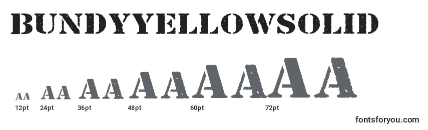 BundyYellowSolid Font Sizes