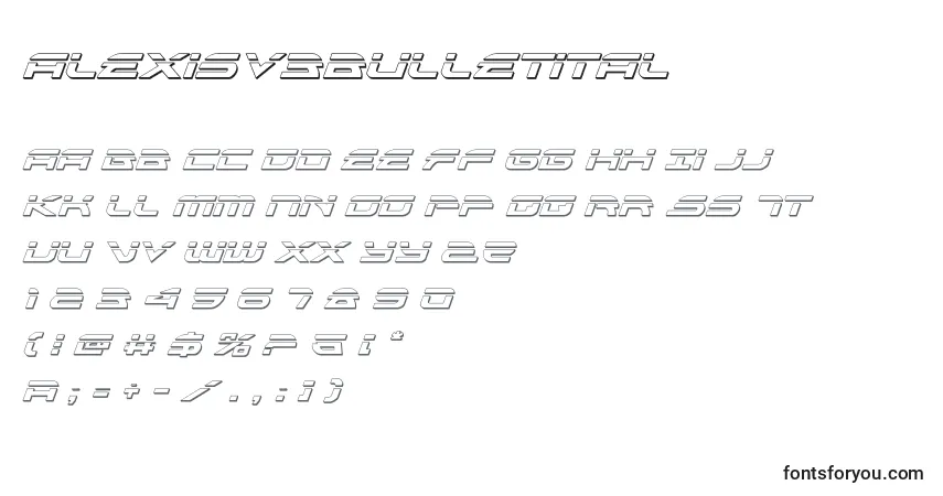 A fonte Alexisv3bulletital (119051) – alfabeto, números, caracteres especiais