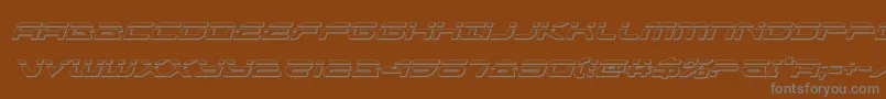 フォントalexisv3bulletital – 茶色の背景に灰色の文字