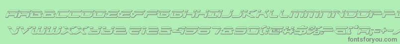 フォントalexisv3bulletital – 緑の背景に灰色の文字