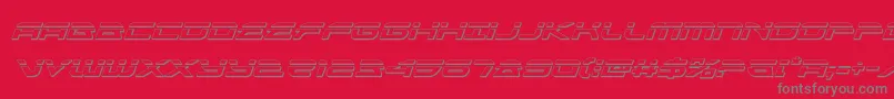 フォントalexisv3bulletital – 赤い背景に灰色の文字