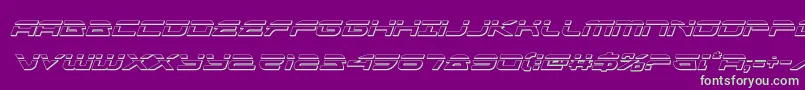 フォントalexisv3bulletital – 紫の背景に緑のフォント