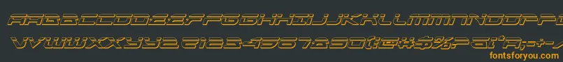 フォントalexisv3bulletital – 黒い背景にオレンジの文字