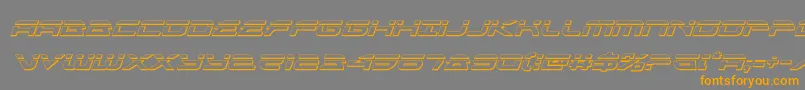 フォントalexisv3bulletital – オレンジの文字は灰色の背景にあります。