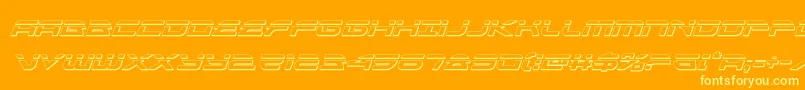 フォントalexisv3bulletital – オレンジの背景に黄色の文字