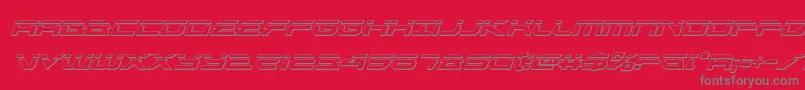 フォントalexisv3bulletital – 赤い背景に灰色の文字