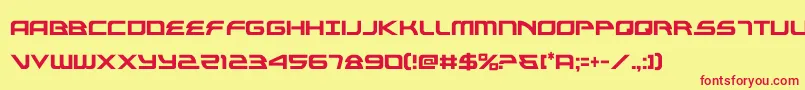 フォントalexisv3cond – 赤い文字の黄色い背景
