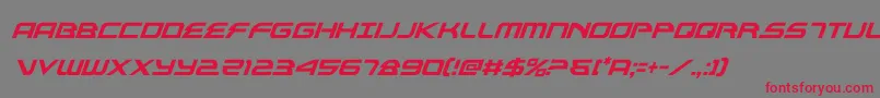 フォントalexisv3condital – 赤い文字の灰色の背景