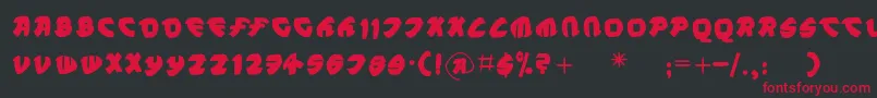 フォントPetitsan – 黒い背景に赤い文字