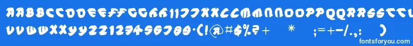 フォントPetitsan – 青い背景に白い文字