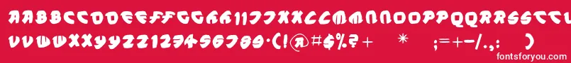 フォントPetitsan – 赤い背景に白い文字