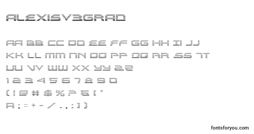 A fonte Alexisv3grad (119062) – alfabeto, números, caracteres especiais