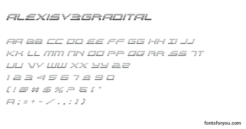 Czcionka Alexisv3gradital (119064) – alfabet, cyfry, specjalne znaki