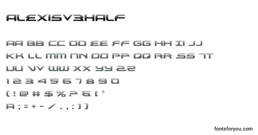 Alexisv3half (119065)フォント–アルファベット、数字、特殊文字