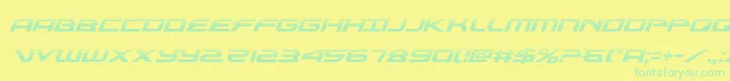 フォントalexisv3halfital – 黄色い背景に緑の文字