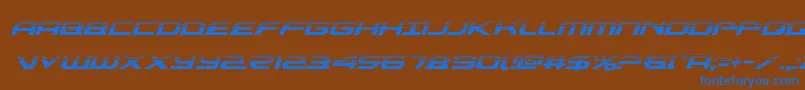 フォントalexisv3halfital – 茶色の背景に青い文字