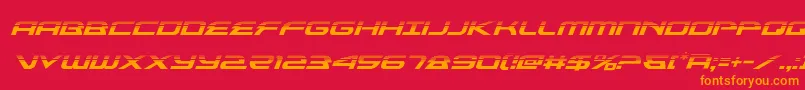 フォントalexisv3halfital – 赤い背景にオレンジの文字