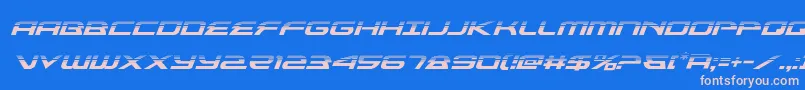 フォントalexisv3halfital – ピンクの文字、青い背景