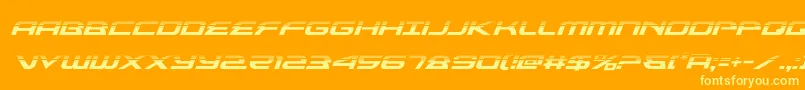 alexisv3halfital-Schriftart – Gelbe Schriften auf orangefarbenem Hintergrund