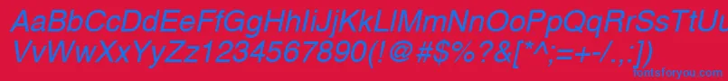 fuente LettericaItalic – Fuentes Azules Sobre Fondo Rojo