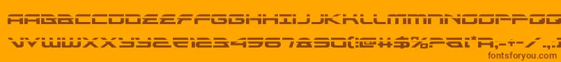 alexisv3laser-Schriftart – Braune Schriften auf orangefarbenem Hintergrund