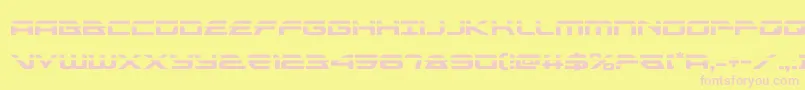 フォントalexisv3laser – ピンクのフォント、黄色の背景