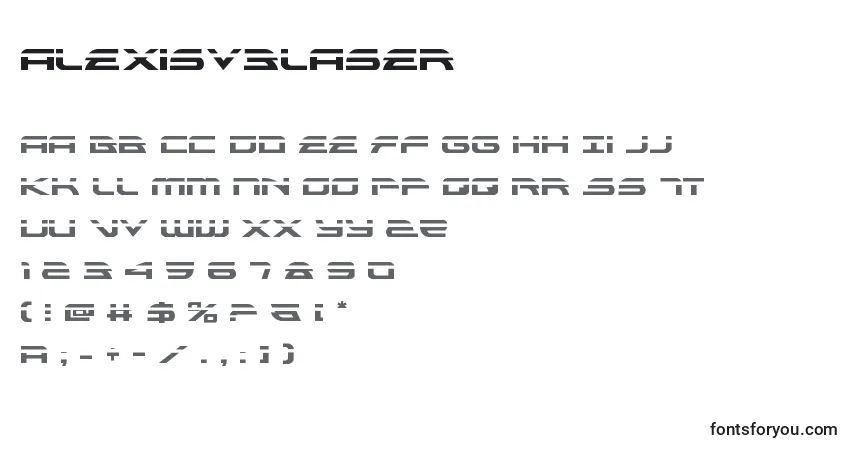 A fonte Alexisv3laser (119072) – alfabeto, números, caracteres especiais