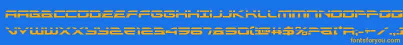 alexisv3laser Font – Orange Fonts on Blue Background