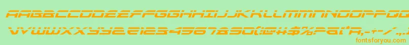 alexisv3laserital-Schriftart – Orangefarbene Schriften auf grünem Hintergrund