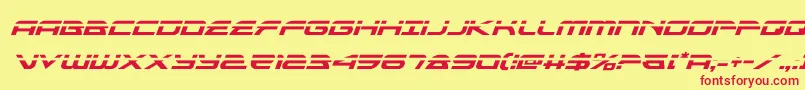 alexisv3laserital-Schriftart – Rote Schriften auf gelbem Hintergrund