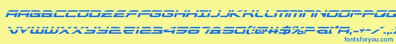 alexisv3laserital Font – Blue Fonts on Yellow Background