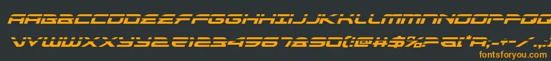 フォントalexisv3laserital – 黒い背景にオレンジの文字