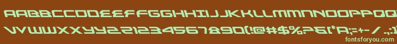 alexisv3left-Schriftart – Grüne Schriften auf braunem Hintergrund