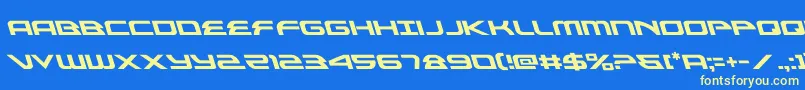 フォントalexisv3left – 黄色の文字、青い背景