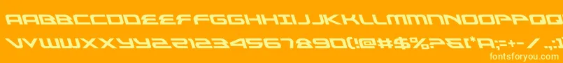 alexisv3left-Schriftart – Gelbe Schriften auf orangefarbenem Hintergrund