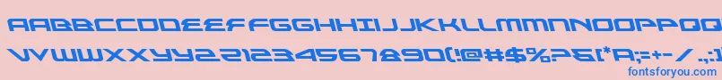 alexisv3left-Schriftart – Blaue Schriften auf rosa Hintergrund