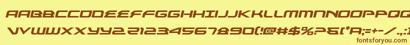 フォントalexisv3semital – 茶色の文字が黄色の背景にあります。