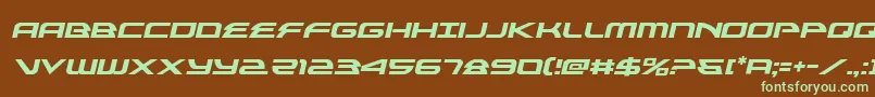 フォントalexisv3semital – 緑色の文字が茶色の背景にあります。