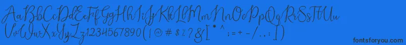 Alexsandra Demo-Schriftart – Schwarze Schriften auf blauem Hintergrund