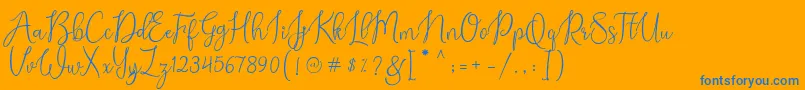 Alexsandra Demo-Schriftart – Blaue Schriften auf orangefarbenem Hintergrund