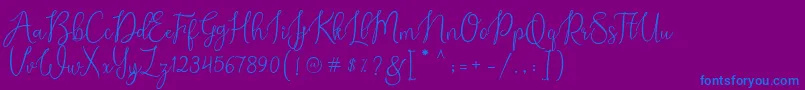 Więcej informacji o czcionce Alexsandra Demo Czcionka Alexsandra Demo – niebieskie czcionki na fioletowym tle