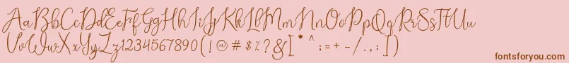 Alexsandra Demo-Schriftart – Braune Schriften auf rosa Hintergrund
