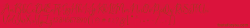 Шрифт Alexsandra Demo – коричневые шрифты на красном фоне