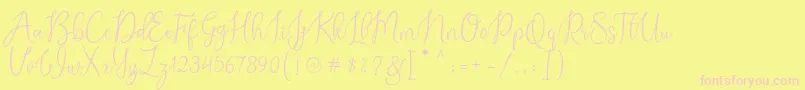 Alexsandra Demo-Schriftart – Rosa Schriften auf gelbem Hintergrund